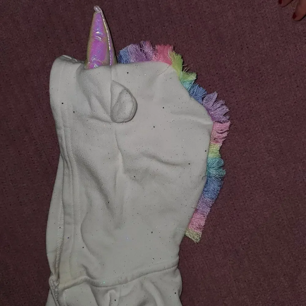 Oshkosh White Unicorn Glitter Hoodie for Baby Girl 12 Months